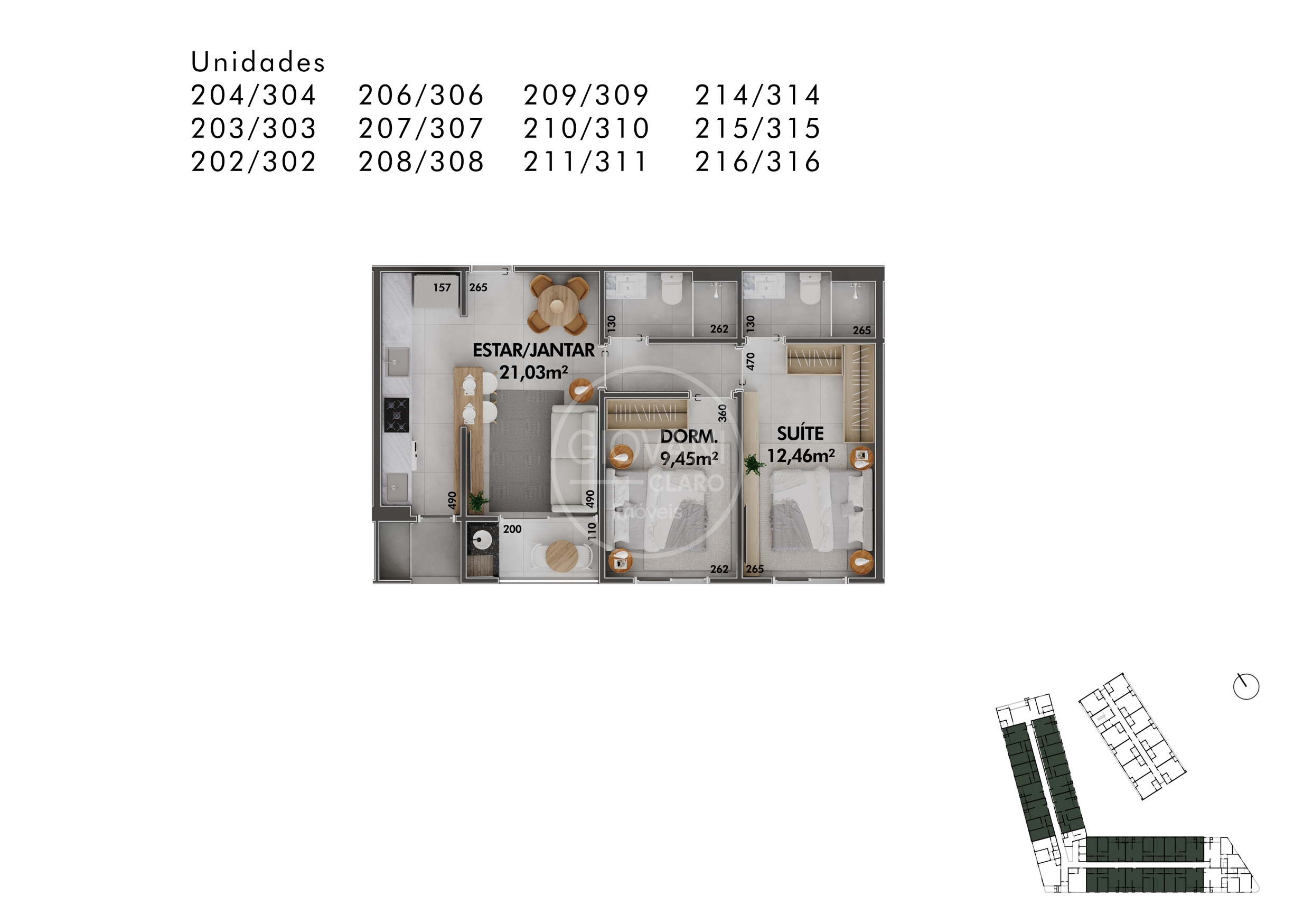 TIPO 01 - 63,37m²-2450x1750