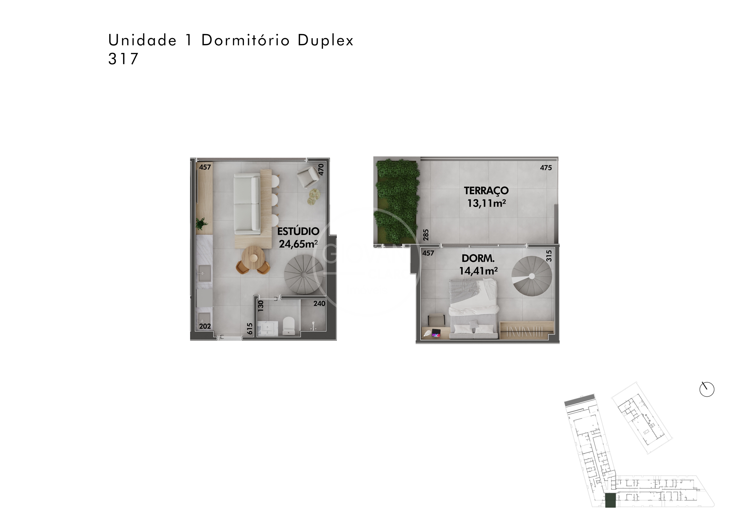 TIPO 04 - DUPLEX - 61,96 m²-2450x1750