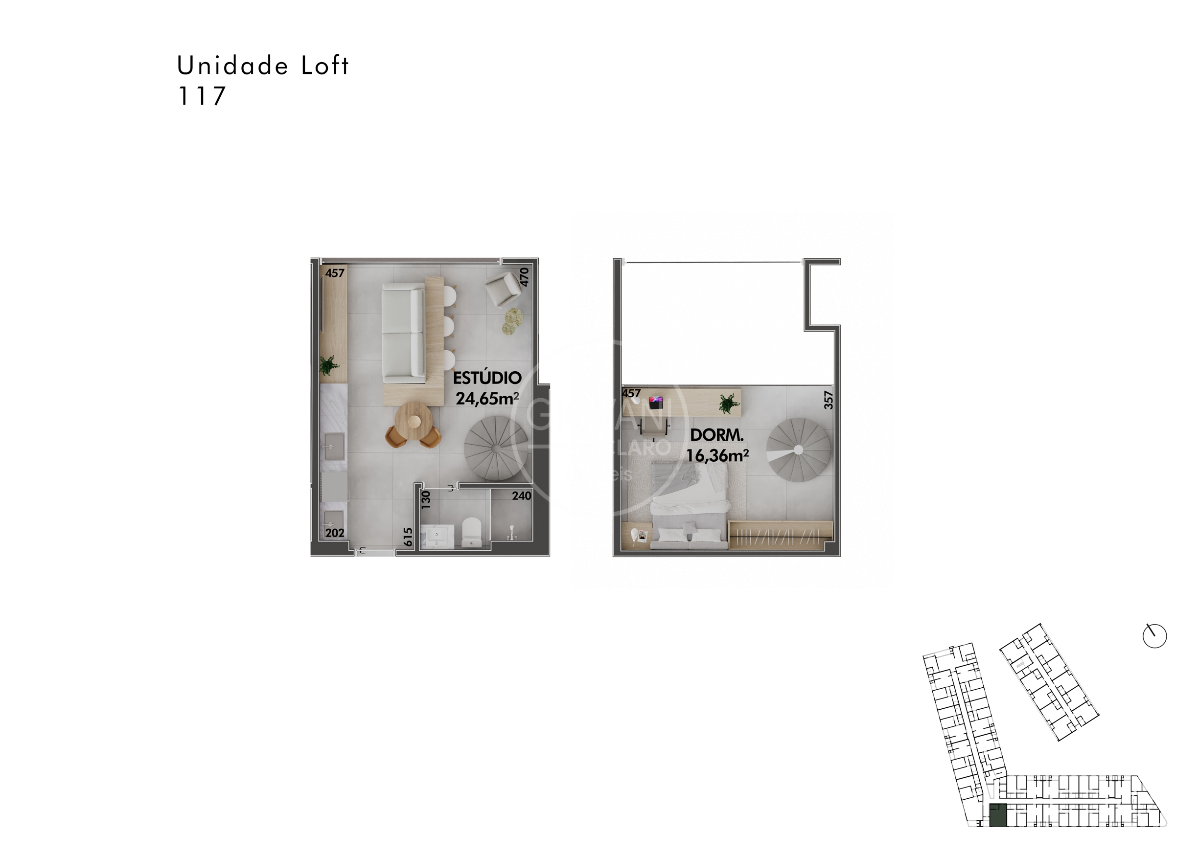 TIPO 04 - LOFT - 50,13 m²-2450x1750