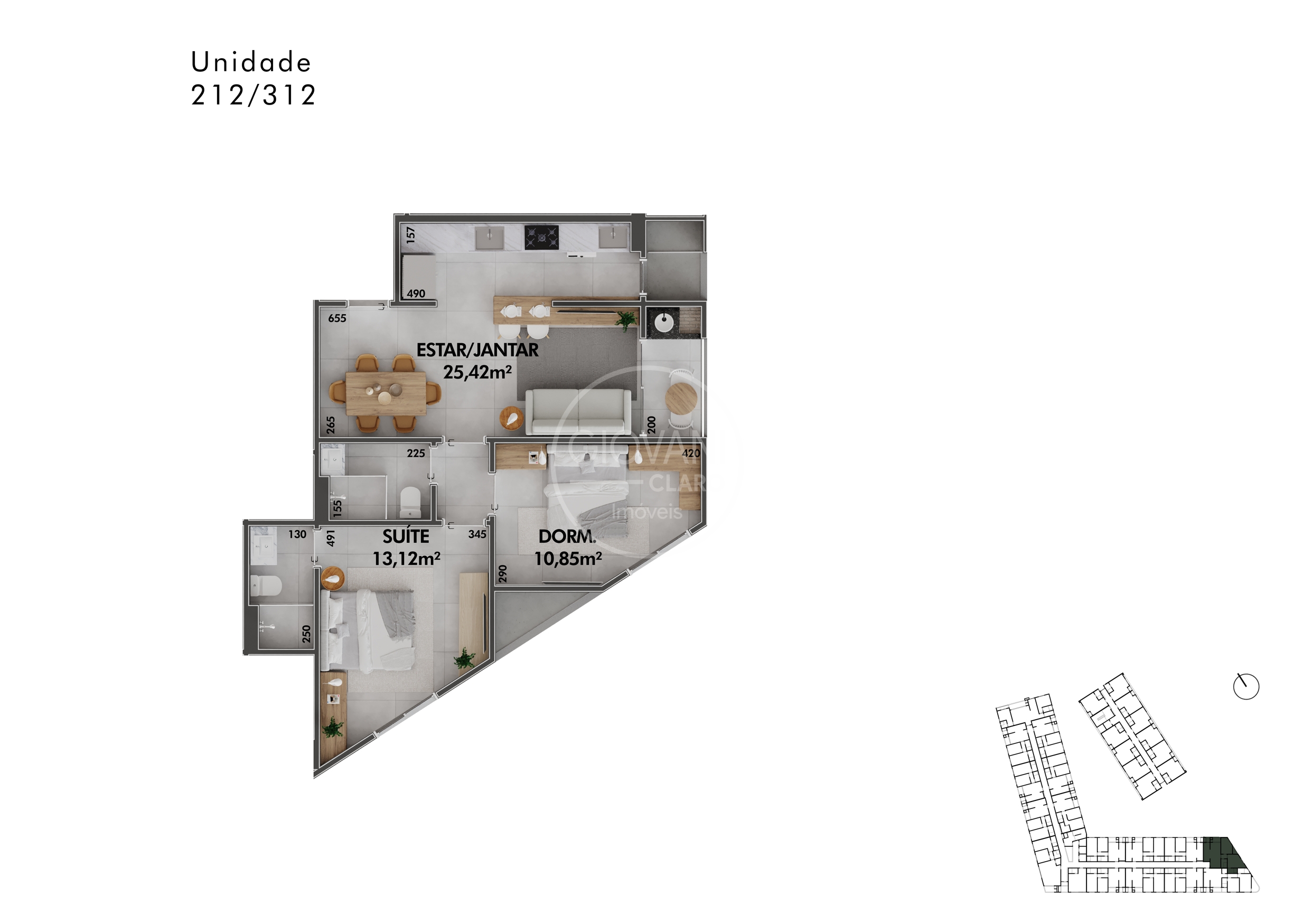 TIPO 2 - 68,81 m²-2450x1750